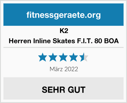 K2 Herren Inline Skates F.I.T. 80 BOA Test